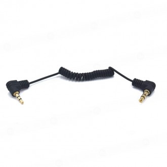 Cable de Audio Espiral Kework TRS macho 3.5mm a TRS macho 2.5mm